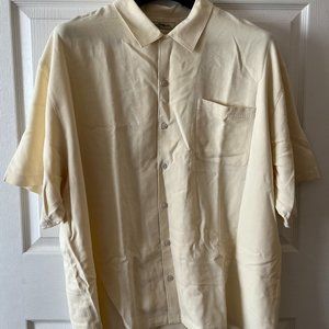 Tommy Bahama XXL Royal Bermuda Camp Full Button 100% Silk Cream NWT